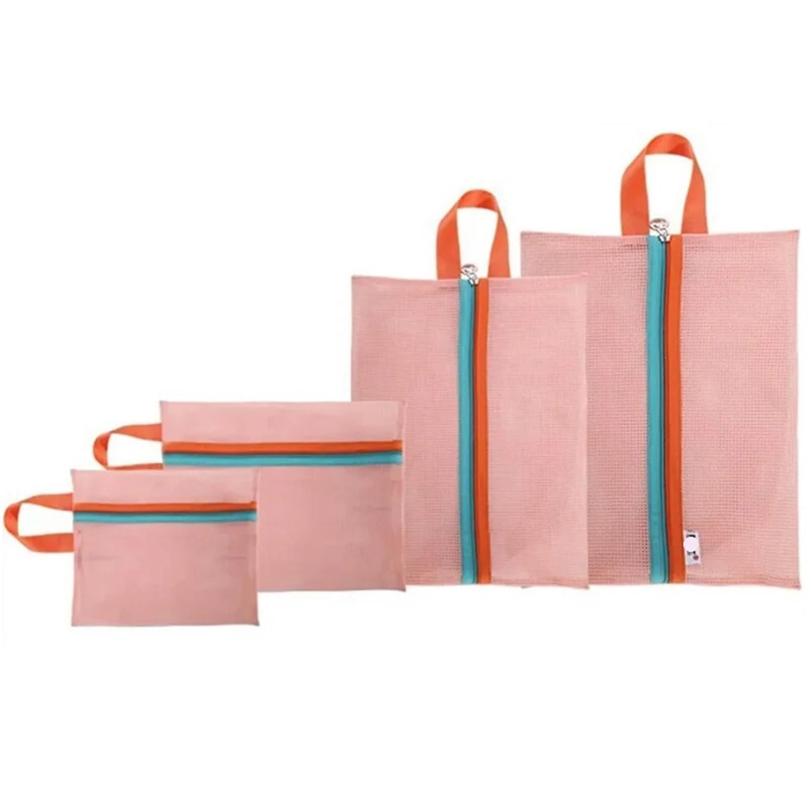 Pack of 4 Sturdy Mesh Travel Organizers Bags Accessory for Luggage and Home Storage Portable and Breathable Designs