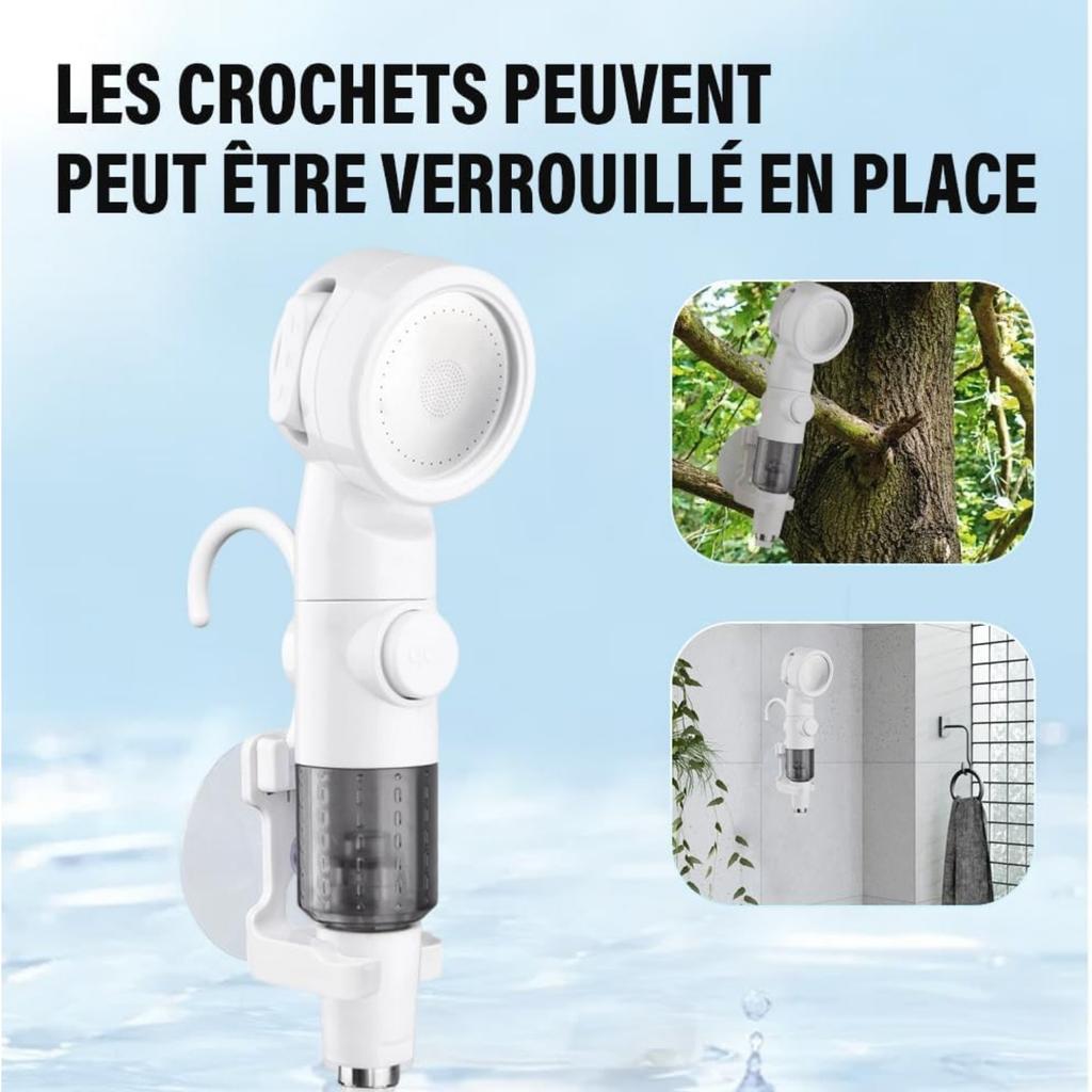 Portable Camping Shower, Portable Outdoor Shower, Rechargeable Electric Shower Pump, Camping Accessories with 3 Modes Shower Head for Camping, Hiking