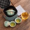 Celadon Travel Tea Set Portable Storage Outdoor One Pot Three Cups Car Tea Small Set Business Souvenir