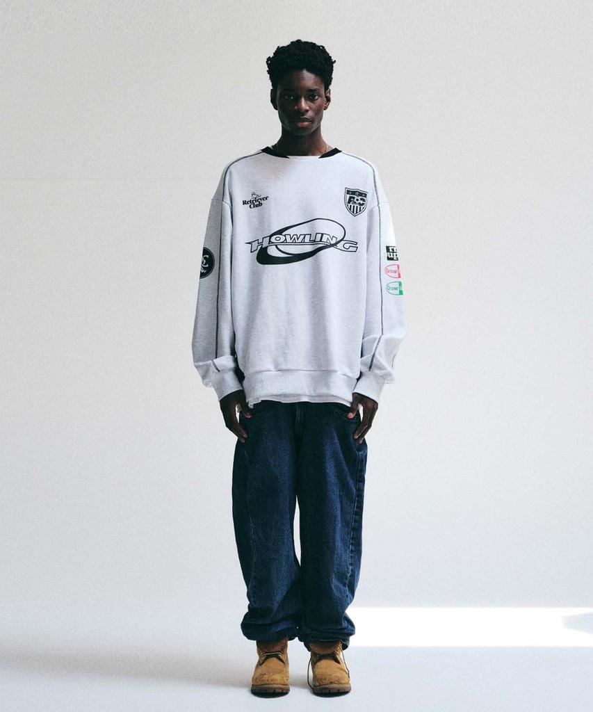 RETRIEVER CLUB Howling Soccer Crewneck [Melange Gray]