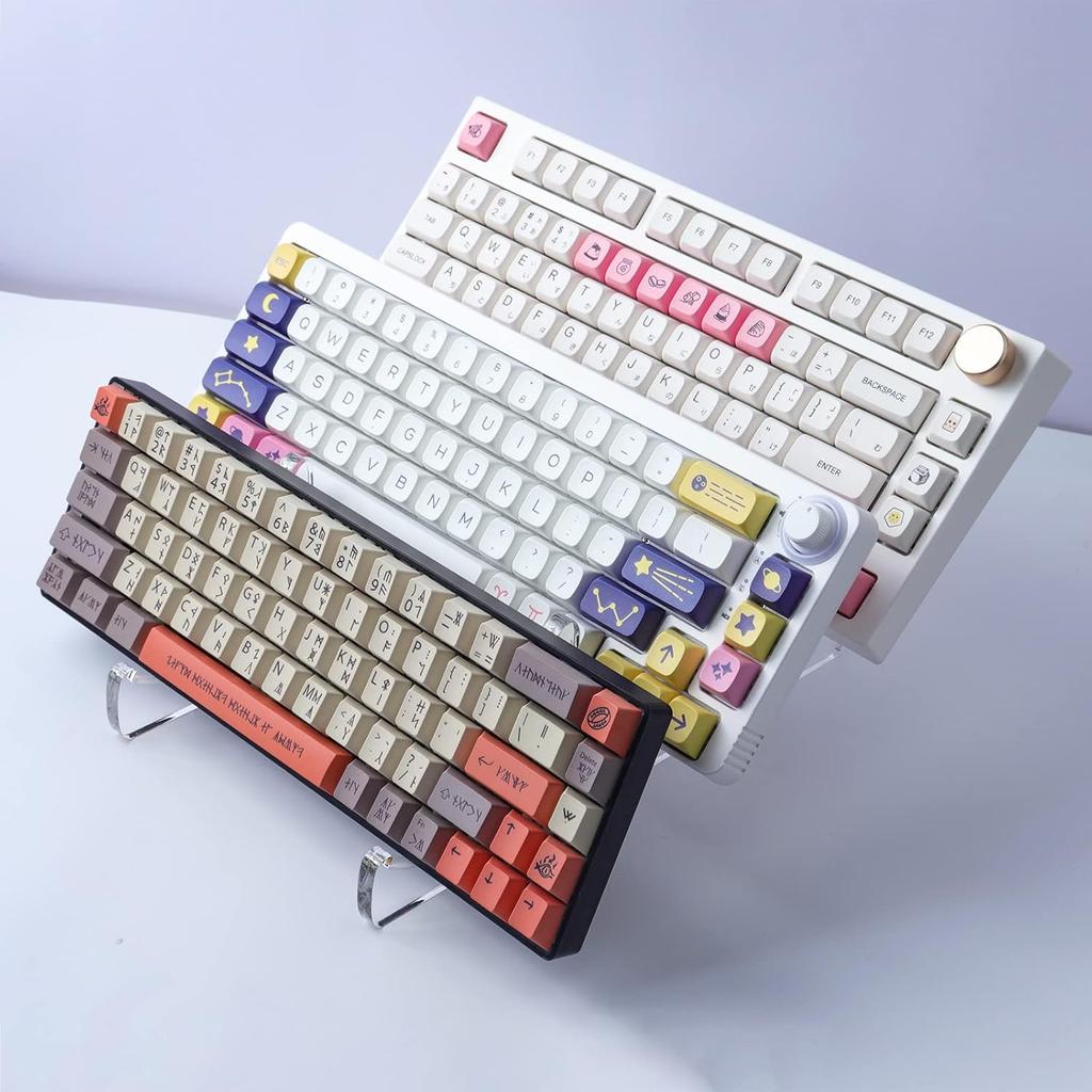 Hyekit 3-Tier Mechanical Keyboard Display Stand - Transparent Super Thick Acrylic Frame Holder - Gaming Keyboard Plate Holder