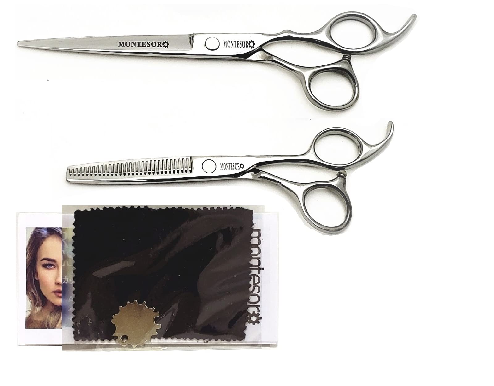 

montesoro стрижка филировка для SUS440C филировочные 5 штук ножницы, ножницы, стрижка, самострижка, устойчивые к ржавчине, высококачественный материал,