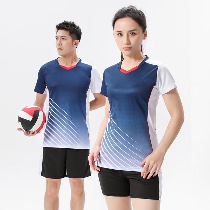 Men Women Short Sleeve Sports Shirts Quick Dry Breathable Volleyball Badminton Tennis Training