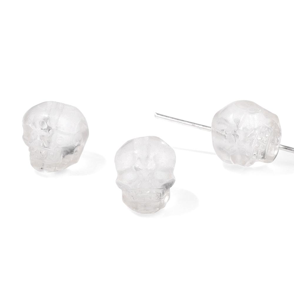 Mini Skull Head Statue Natural Stone Spacer Beads Charm Healing Crystals Reiki Carved Witchcraft Figurine Mineral Accessory Gift