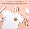 Cute Food Embroidered Patches, 12PCS Cartoon Embroidered Patches Assorted Styles Cute Theme Iron On Sew On Patches for Kid Adults Cute Embroidery