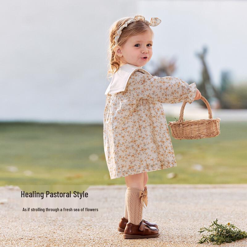 Babylove Mädchen Süßes Blumiges Baumwollkleid