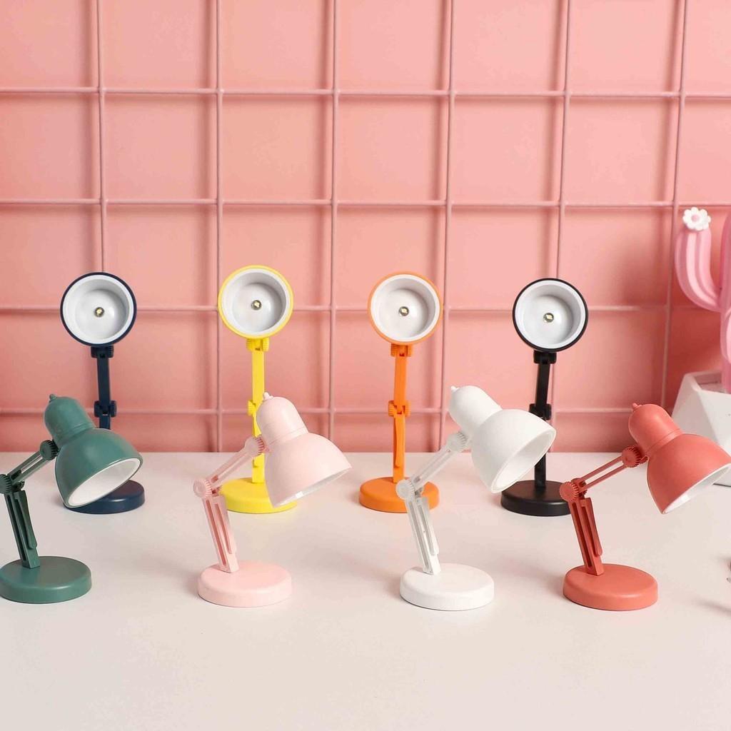 Lamp Mini Table Led Folding Portable Small Night Light Button Powered Battery
