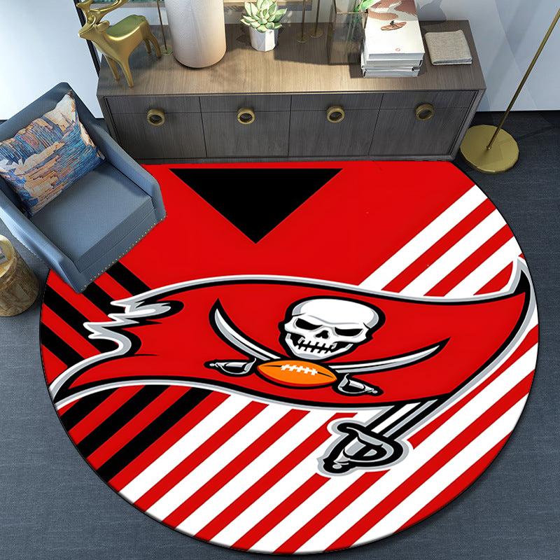 Buccaneers Team Spirit Round Rug for Livingroom,Bedroom, Palyroom, Chair Rug, Area Rug, Circle Carpet, Large Size Fan Christmas Gift