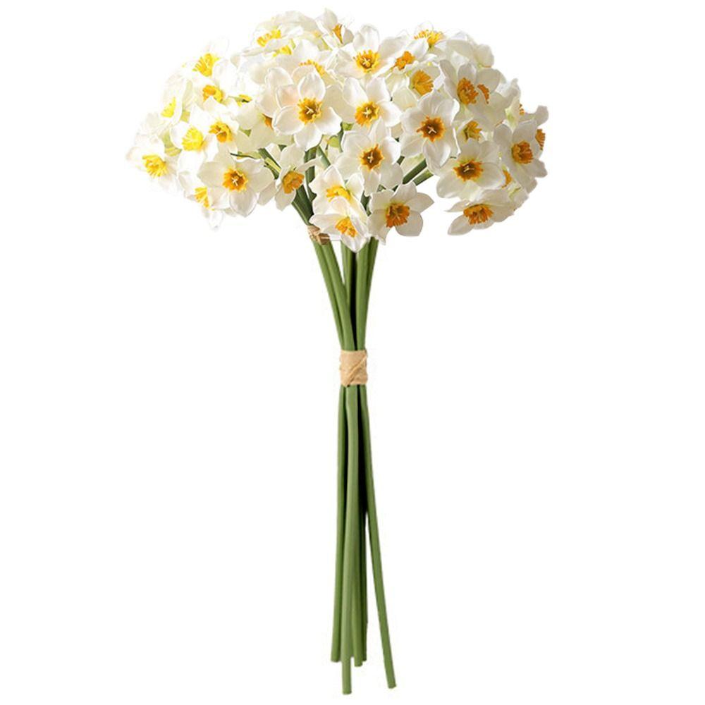 6PCS/Bundle Gift Party Supplies Home Decoration Lifelike Daffodils Floral Arrangement Simulation Narcissus Artificial Flower