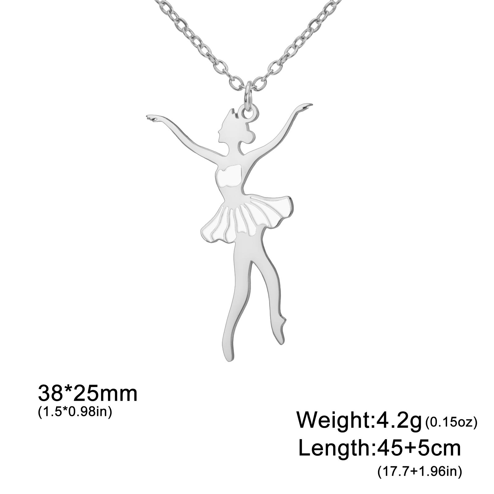 

Cazador Stainless Steel Ballet Dancing Girl Pendant Necklaces for Women Ballerina Gift Necklace Jewelry Birthday Trendy 2026