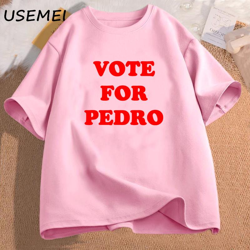 Vote for Pedro Sanchez Movie T Shirt Men Women Cotton Short Sleeve Oversized Tshirt Unisex Vintage Clothes Womans Clothing Tees