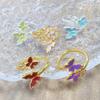Retro Enamel Oil Butterfly Series Open Ring Women'S Western Regions Unique Niche Stacked Ring