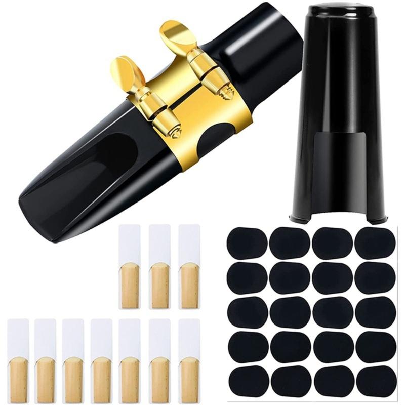 33Pcs Saxophone Mouthpiece Ligature Caps Clip Pad Reed Altos Saxophone Mouthpiece Kits Saxophone Replacement Accessories 1