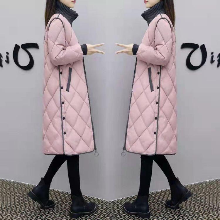 Warm Thickened Winter Coat Women Loose Over Knee Cotton Padded Jacket Mid Length Large Size