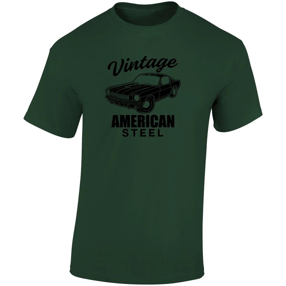 Vintage American Steel Mustang Fastback Muscle Classic Gift T Shirt L