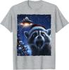 Funny Raccoon Selfie Santa Ufo Xmas Christmas Unisex T-Shirt