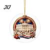Office Christmas Holiday Decor 250th Anniversary Acrylic Hanging Ornament, Double Side Printed Festive Indoor Outdoor Seasonal Ornament for