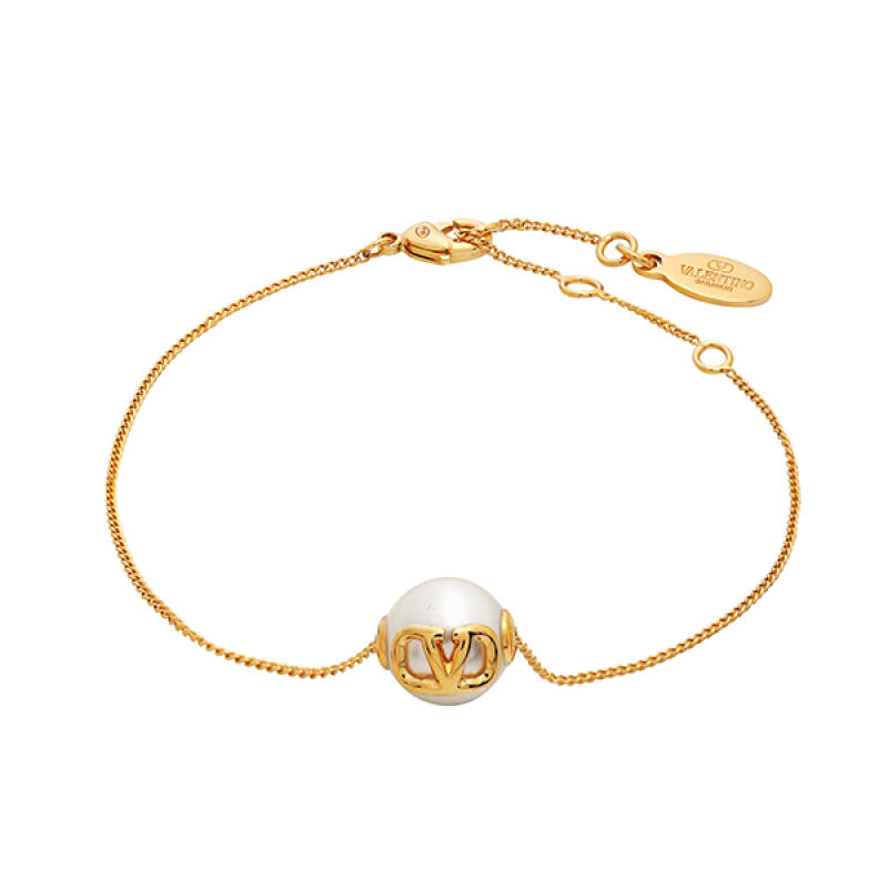 

Valentino Bracelet Garavani V Logo Pearl 5W2J0W82 DHC 0O3 5W2J0W82 DHC 0O3