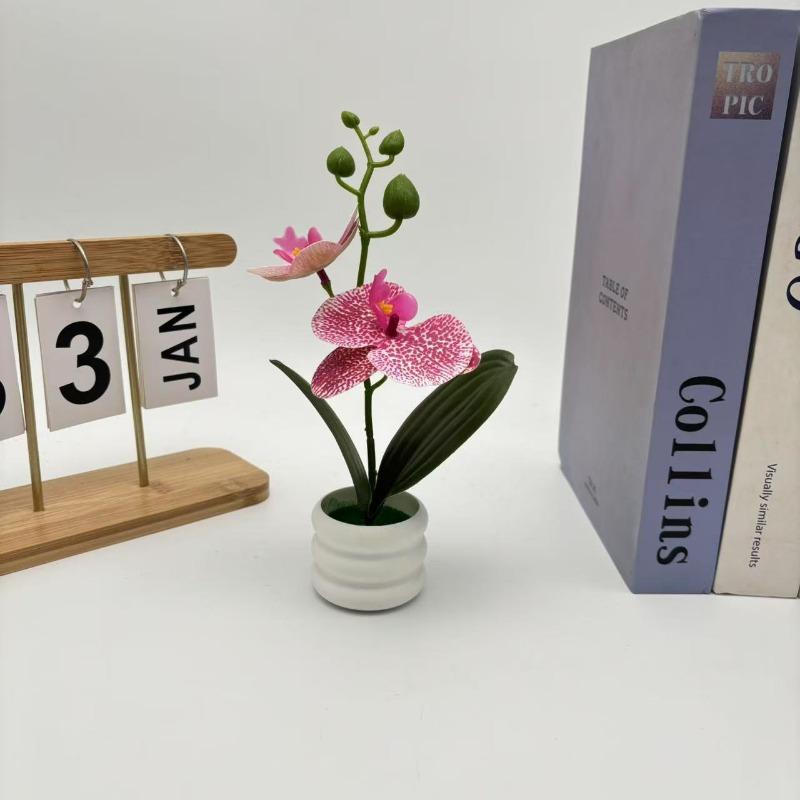 

Искусственные горшечные растения Фаленопсис для украшения дома, искусственные зеленые растения, бонсай и искусственные цветочные украшения Wen Zi