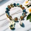 Super Fairy Forest Gradient Glass Bracelet - Chic Chinese Style Gift for Women and Best Friends, Lightweight Luxury Accessory