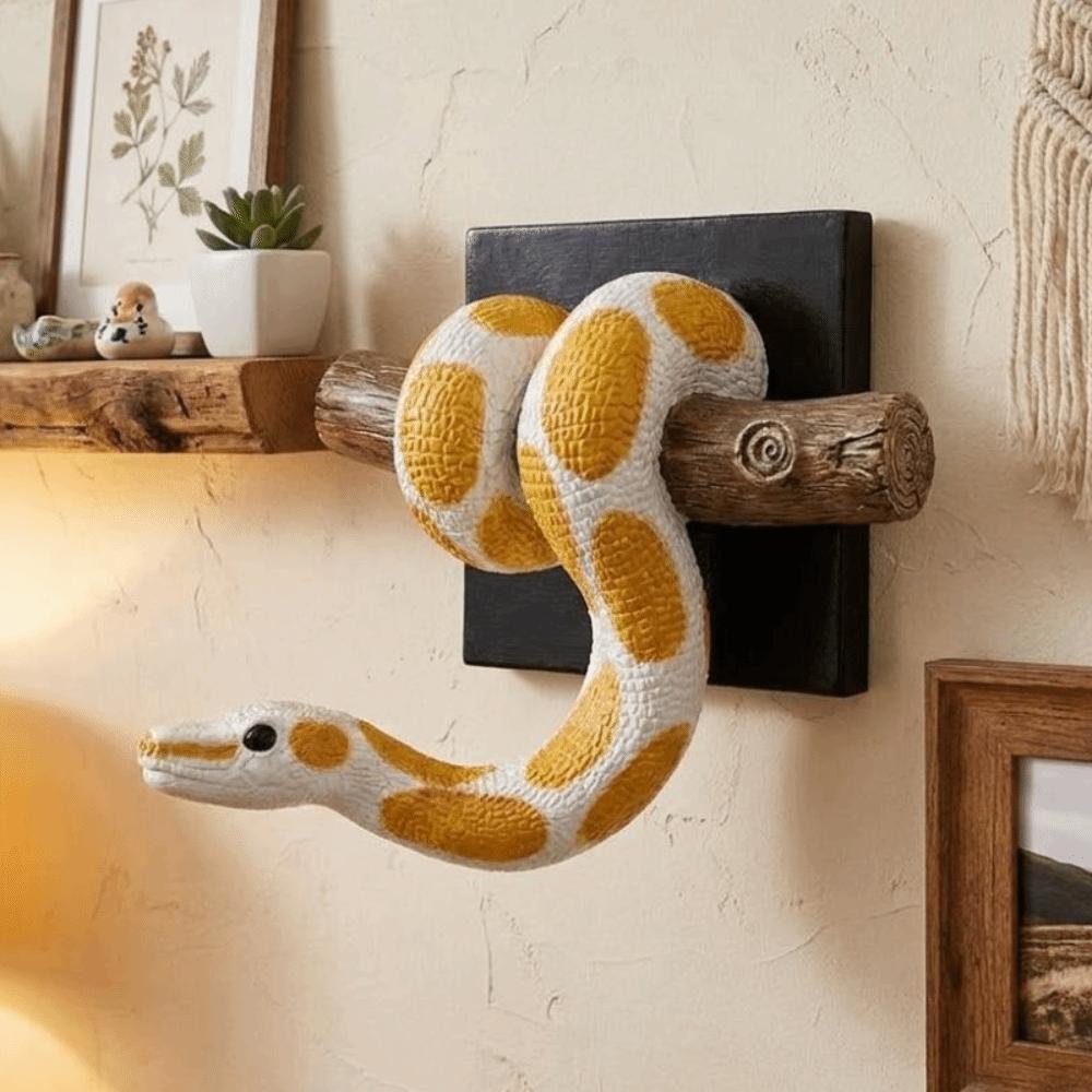 Gothic Accent 3D Metallic Snake Sculpture Realistic Python Hanging Decor Christmas Gift