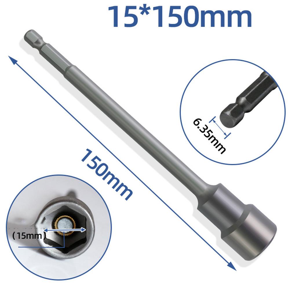 High Performance 150mm Magnetic Hex Socket Wrench Extension Sleeve for Use in Carpentry Automotive Work and More
