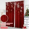 2D Flat Printing 2pcs Christmas Hot Party Curtains Red Snowflakes Festive Christmas Digital Printed Polyester Drapes Festive