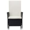 2 Piece Garden Lounge Set with Cushions Poly Rattan Black