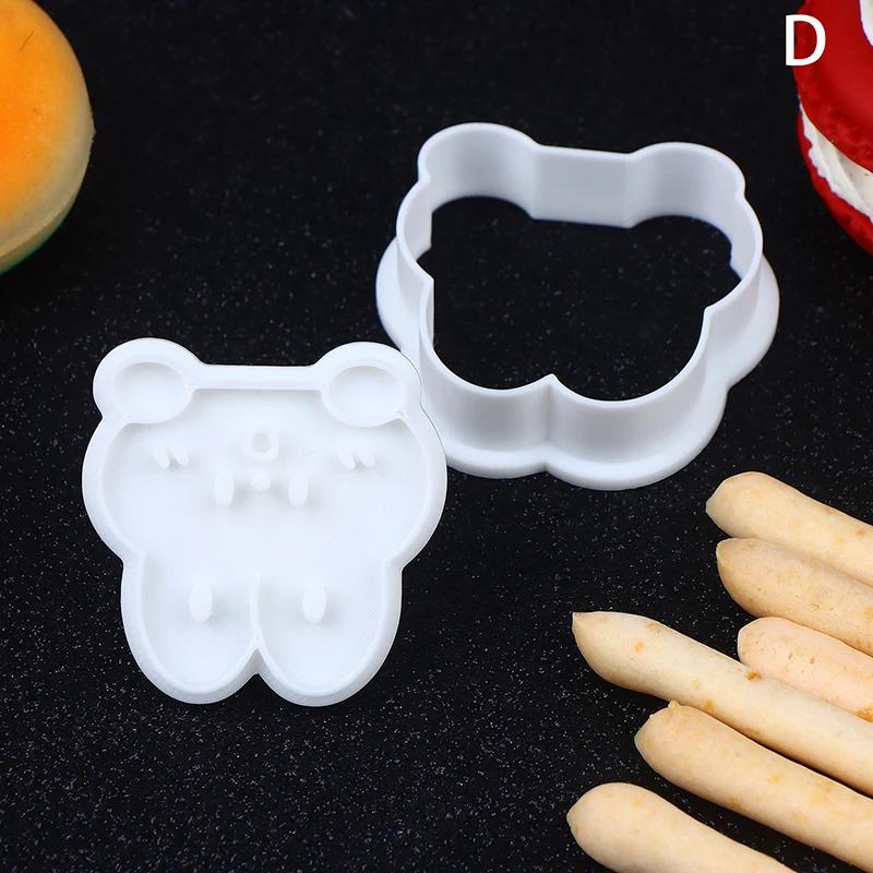 Cartoon Cookie Cutters Plastic Cookie Stamp Confectionery Kitchen Baking Pastry Tools DIY Bakery Tools Stampcookie Cutters