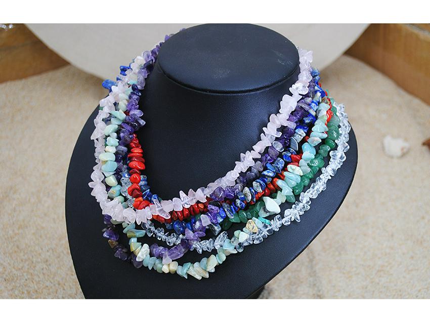 Crushed Crystal Handmade Beaded Necklace - Versatile Spring/Summer Beach Style for Women