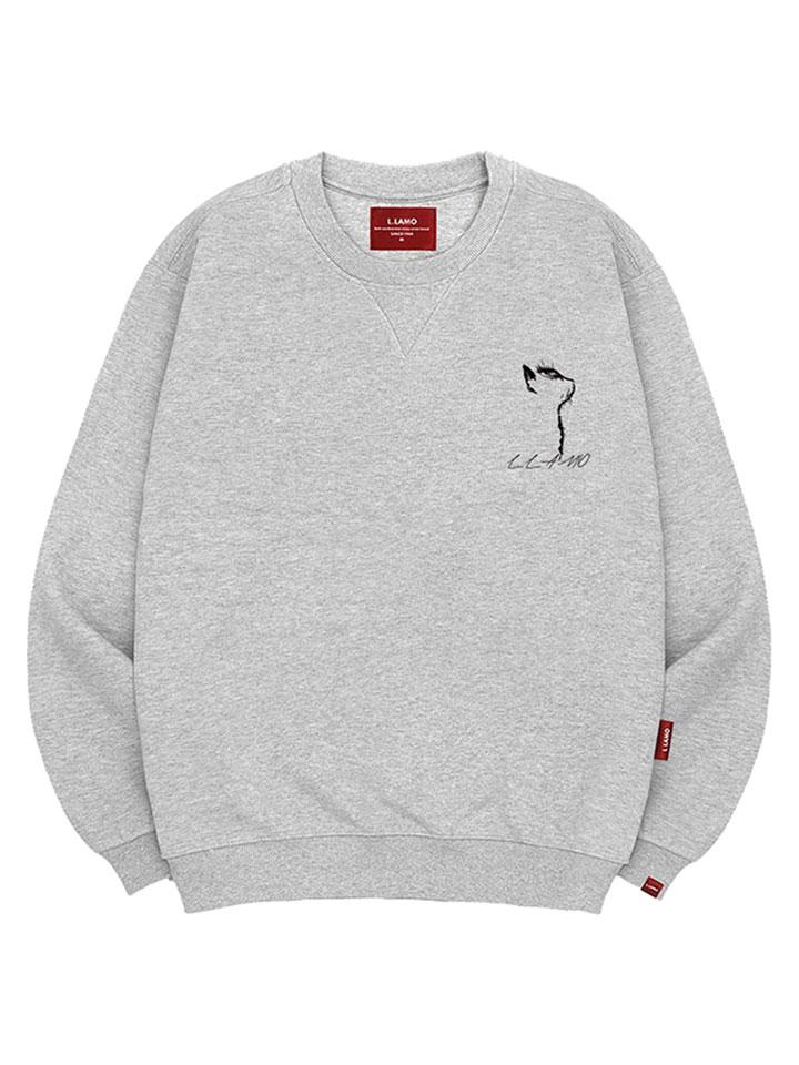 Ellamo Drawing Cat Sweatshirt Unisex Plus Size S~4Xl (Type B)