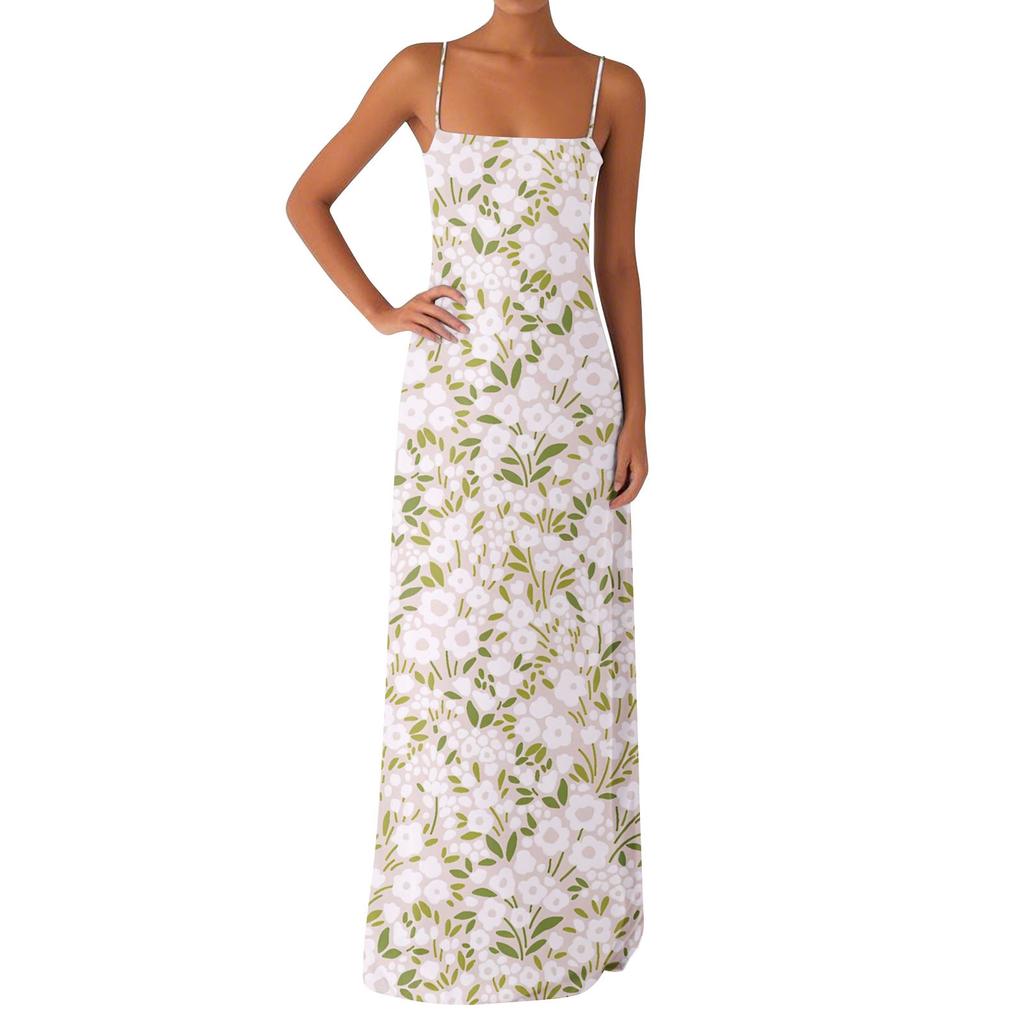 Women's Off-the-shoulder Sexy Silky Floral Print Long Dress Dress
