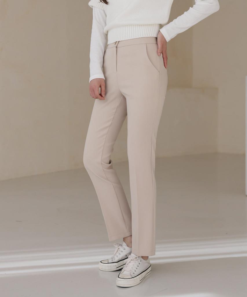 Jikeulib Secret Banding Spandex Slim Fit Straight Slacks