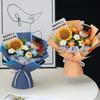 Handmade Crochet Flower Bouquet Completed Knitted Sunflower Puff Flower Doll Graduation Bouquet Teacher Appreciation Gifts for Grad Party Favors