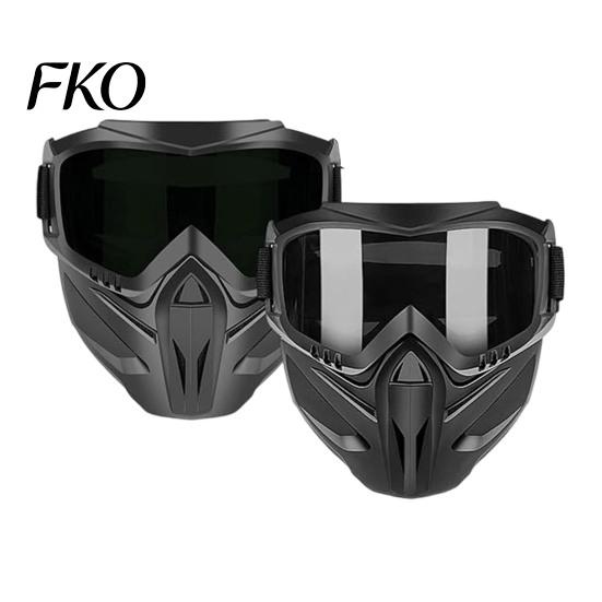 2-in-1 Face Mask And Goggles 2Pcs Full Shield Goggles, Anti Fog Dust Proof for Adjustable Elastic Strap Mowing Cycling, Safety with Ventilation B