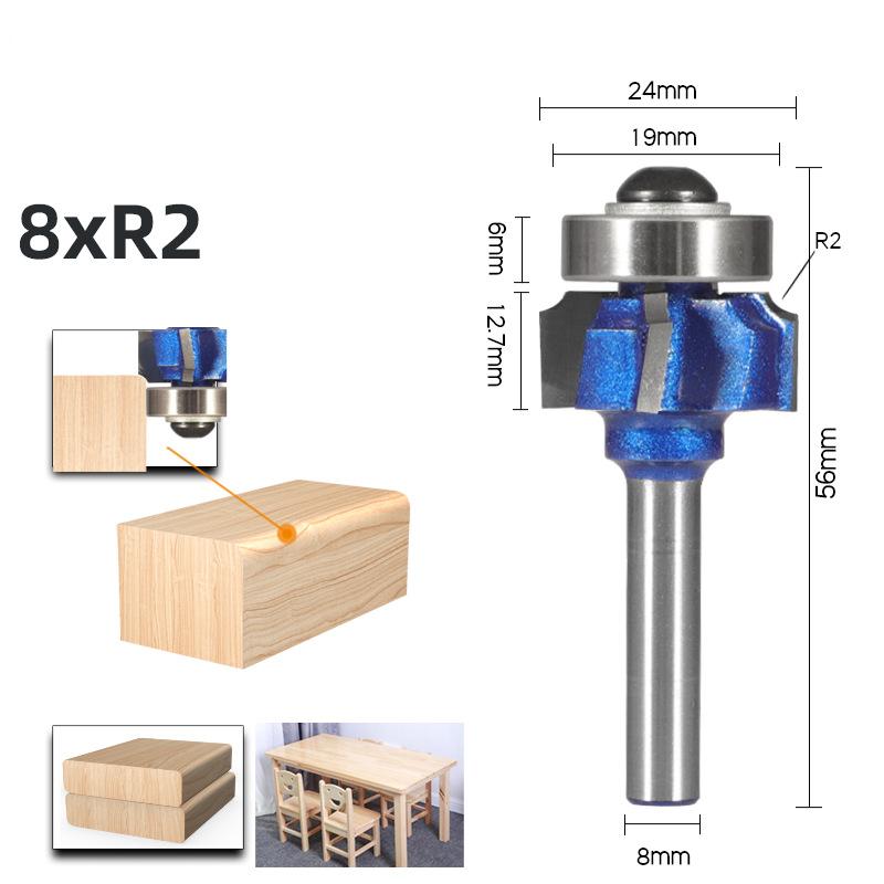 Allsome 6mm/6,35mm/8mm SchaftEck-Rundfräser R1 R2 R3 Zierkantenfräser Holzbearbeitungsfräser Klassischer Fräser für Holz