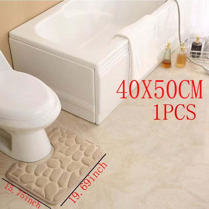 

40x50см Унитаз Ванна Ковер для пола Коврик для спальни Коврик для двери в душевую комнату Рельефный ковер из кораллового флиса с галькой Противоскользящий ковер 40x50cm