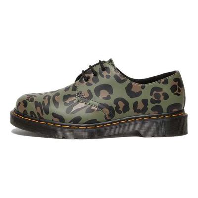 Leather Fashion Leopard Print Low-Top Casual Shoes Unisex Casual Shoes Khaki-Green 27686384