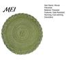 Cotton Yarn Placemat 12 Inch Round Placemats, Polyester Woven Braided Place Mats, Semi-handmade Washable Heat Resistant Circle Dining Table