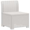 1 Seater Garden Sofa Rattan Look PP White