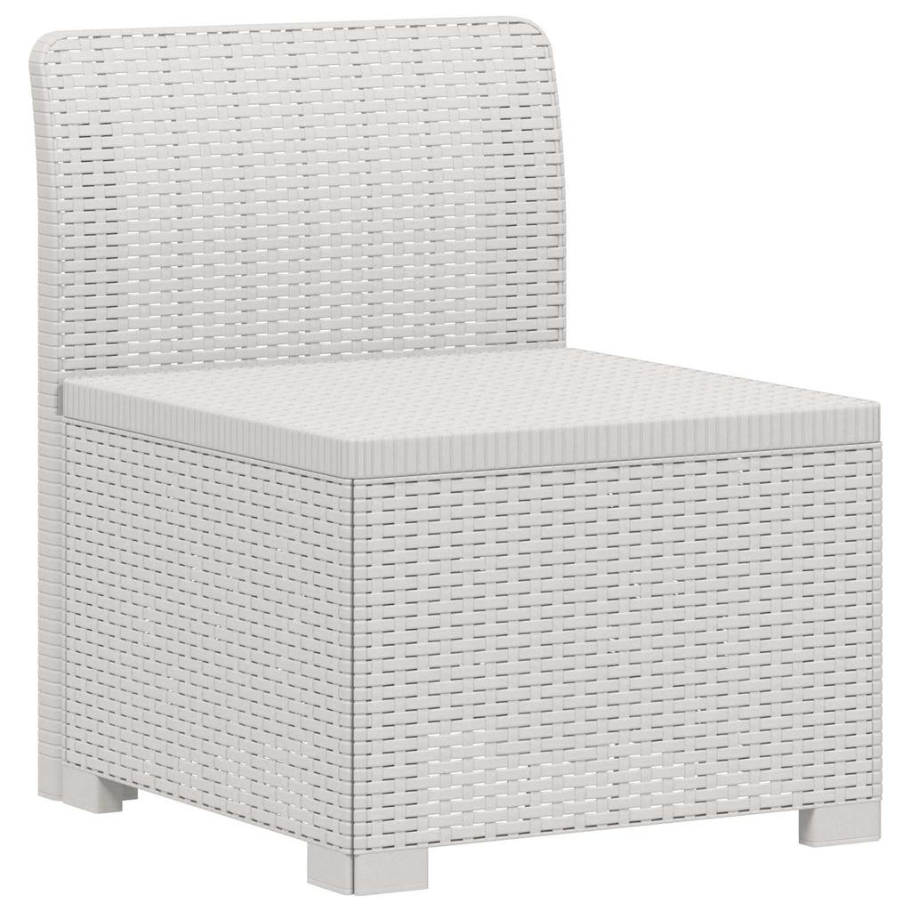 1 Seater Garden Sofa Rattan Look PP White