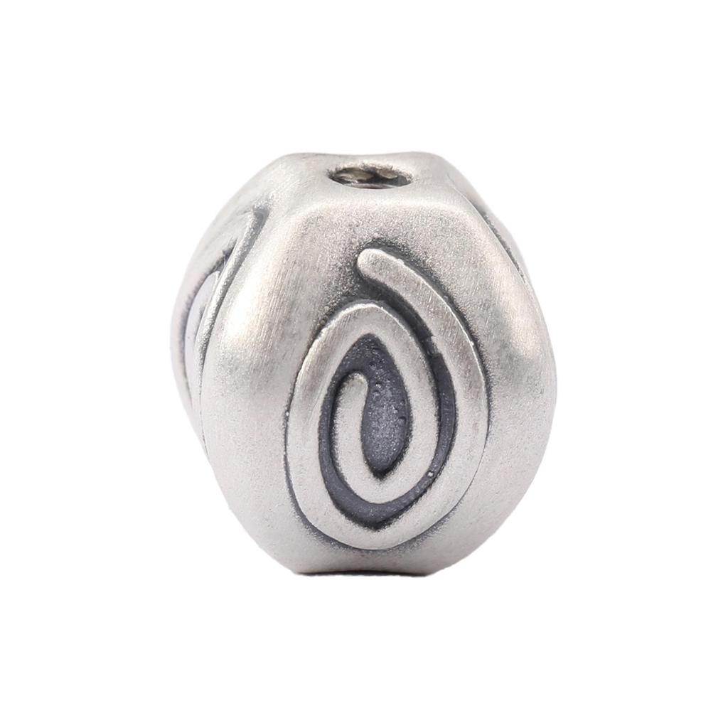 Retro Sterling Silver S999 Eye Pattern Spacer Beads for DIY Red String Bracelet