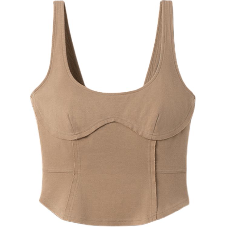 

UGG Удобный однотонный жилет без рукавов Женские топы Серебристо-коричневый 1167387 L