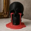 Melting Tears Skull Decoration Bold Edgy Human Head Sculpture Tabletop 3D Printed Skull Ornament for Home Bookshelf Graveyard Decor