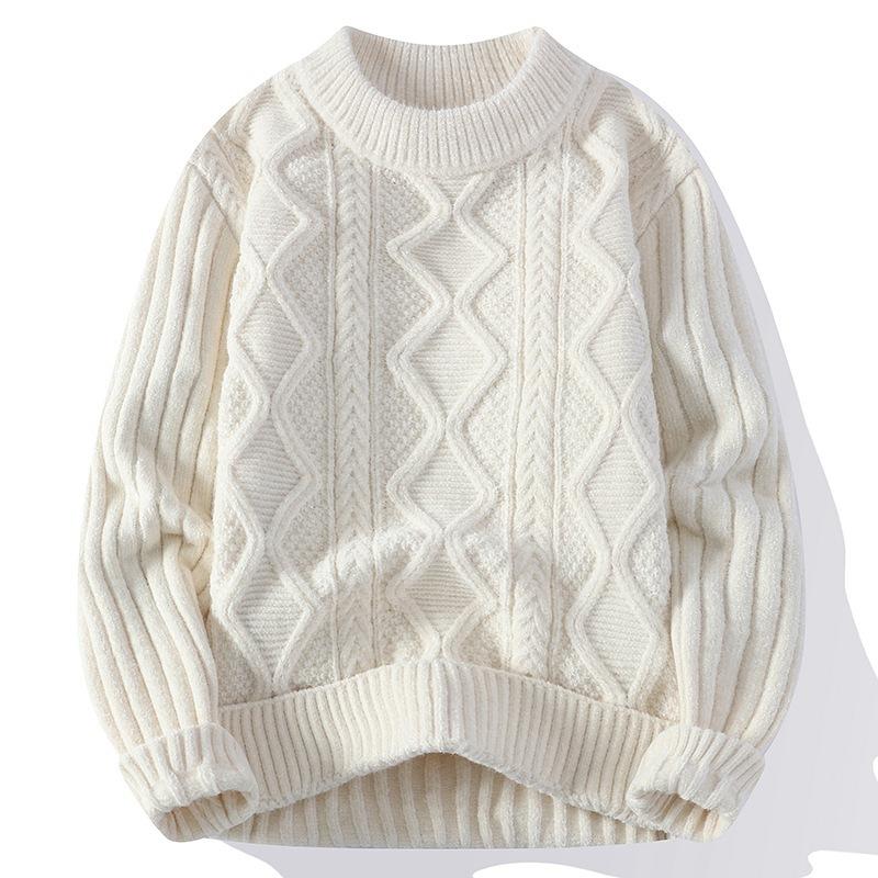 Autumn and winter new casual crew neck sweater base knitted sweater large size loose sweater