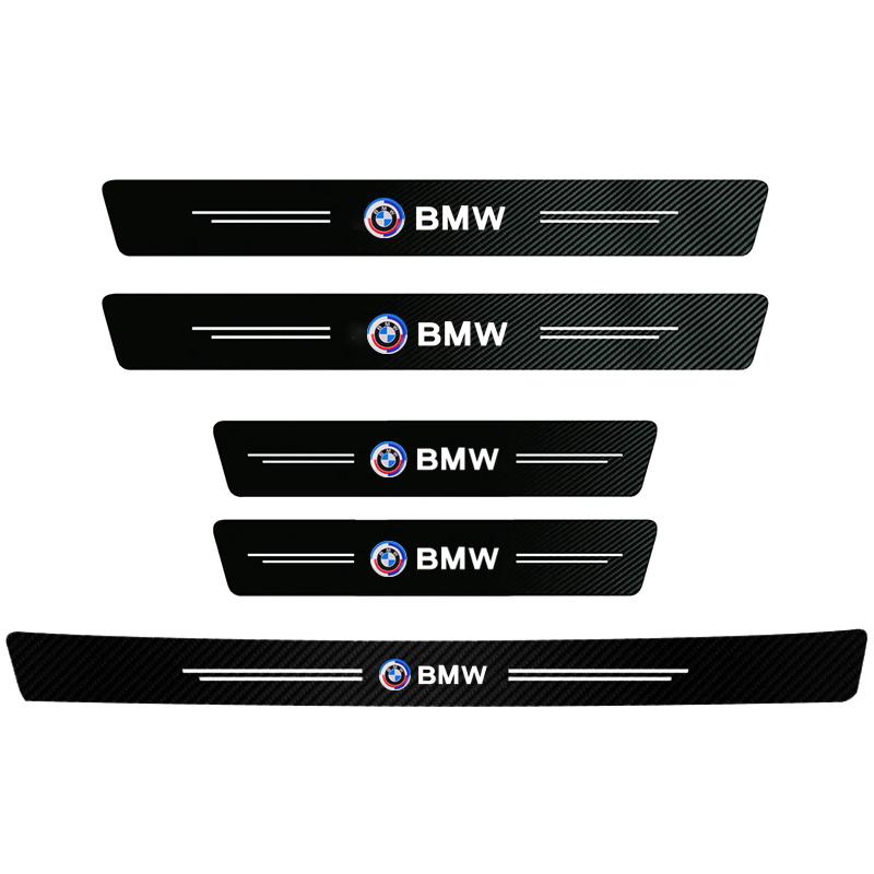 BMW Car Door Sill Scuff Plate Decor Carbon Fiber Stickers For BMW M E46 E90 E60 F30 F10 E39 E36 F20 G30 G20 E87 E92 E91 E30 F11 xn8