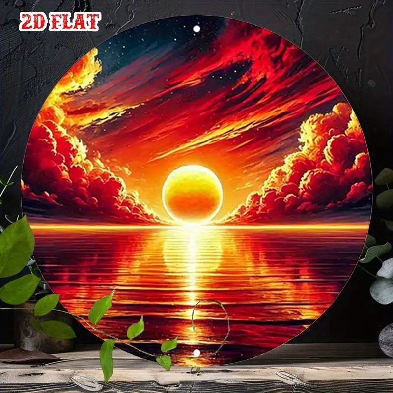 D Flat D Flat pc Majesty Aluminum Metal Tin Sign Clouds Round Aluminum Sign Tranquil XRound Aluminum Sign Sunset