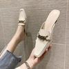 Baotou Half Slippers for Women To Wear Externally  Fashionable Women's Leather Slippers