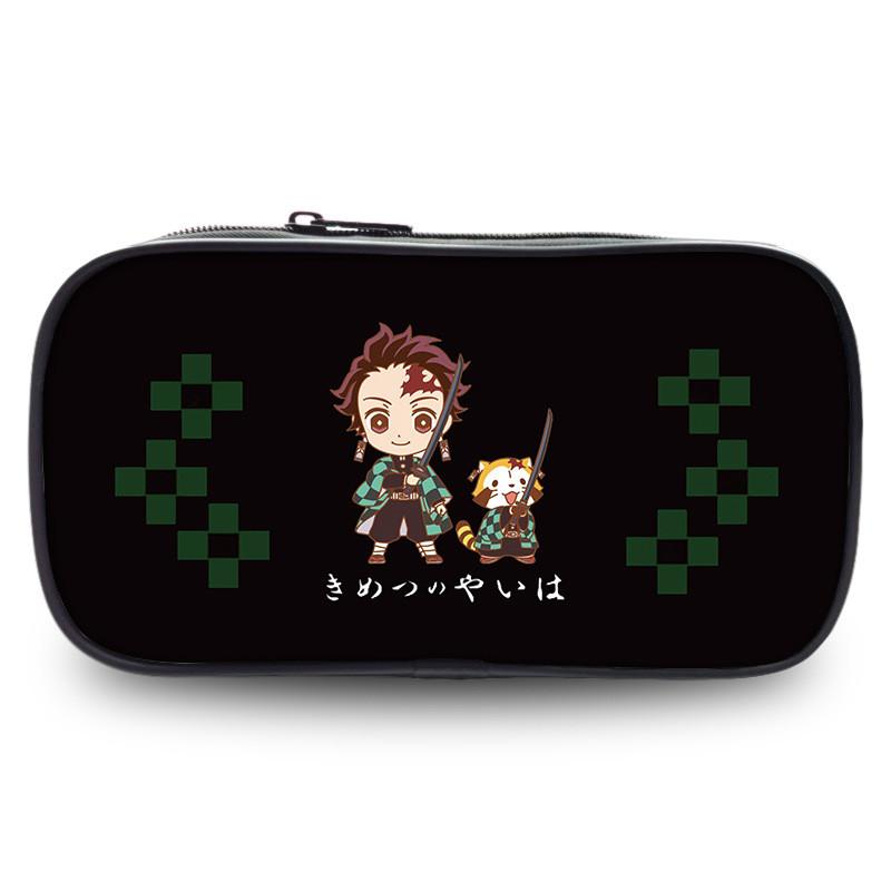 Cute Demon Slayer Pen Pouch Large Capacity Oxford Fabric Versatile Pencil Bag