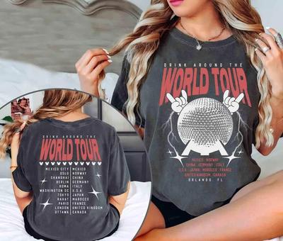 Epcot Welttour T-Shirt, Drink Around The World Gruppenreise T-Shirtt